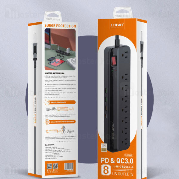 LDNIO-SU8440-US-Power-Strip-High-Power-34.5W-3USB-A-1USB-C-8US-Outlets12